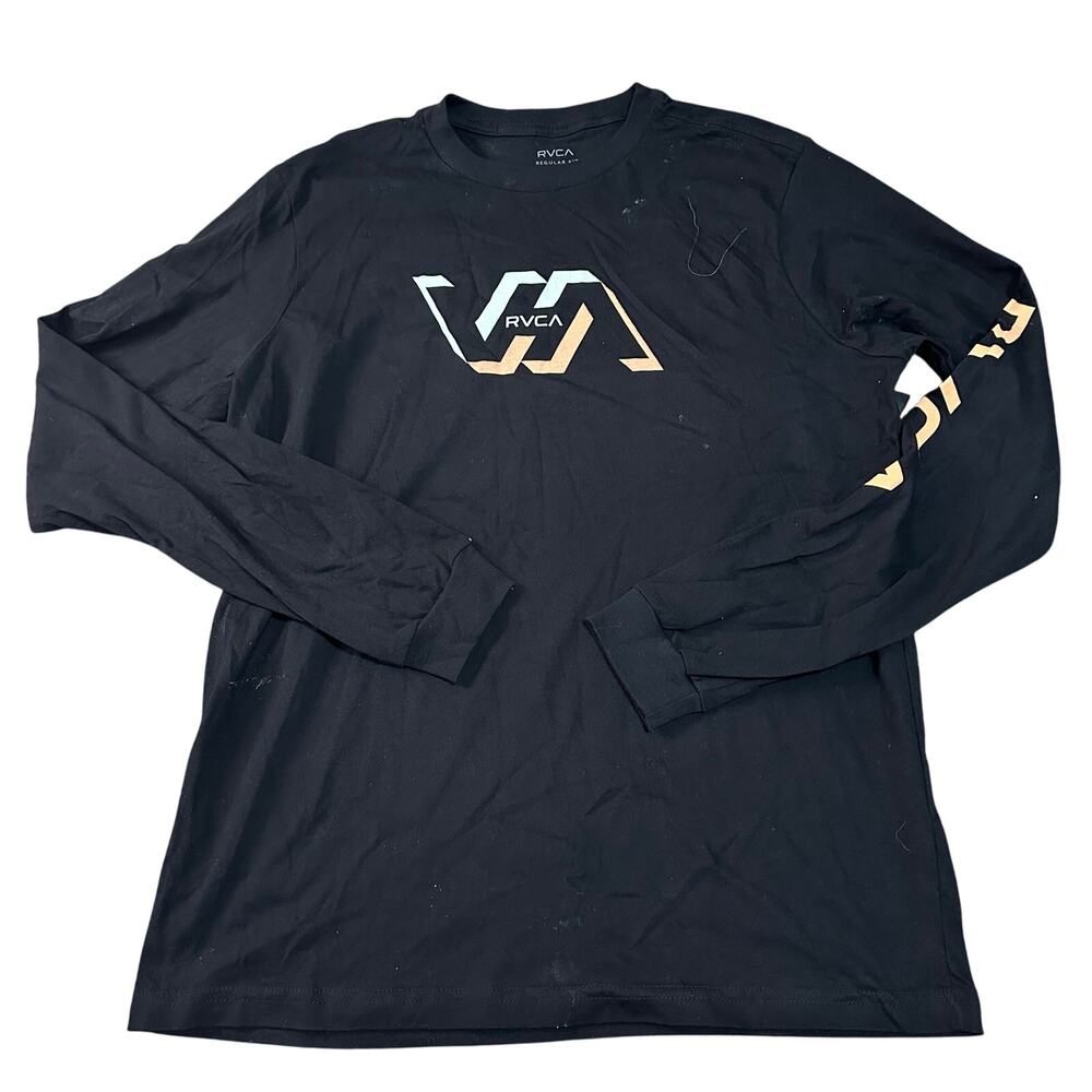 RVCA Men's Facets Long Sleeve T-Shirt Size M In Black